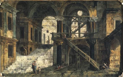 Treppenhaus in einem Renaissance-Haus, ca. 1741-42
